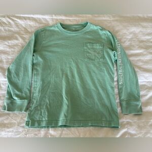 Vineyard Vines XS 5 boys long sleeve whale shirt green